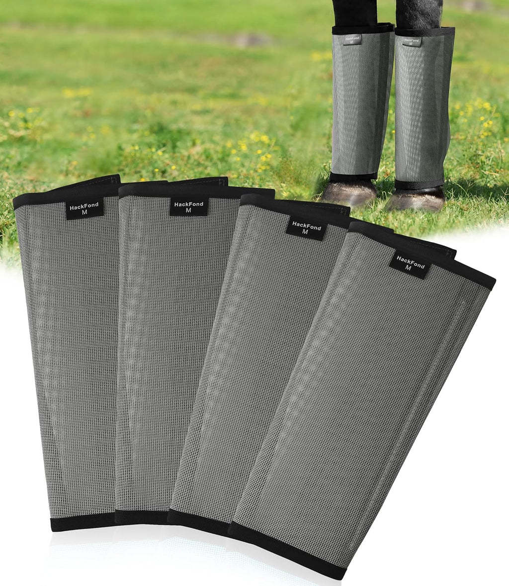 Breathable Mesh Horse Fly Boots - Equine Fly Leg Wraps for Insect & Scratch Protection, Comfortable Horse Leg Guards for Pasture, Trail Riding & Daily Use Set of 4 Sky Blue Large - Image 10