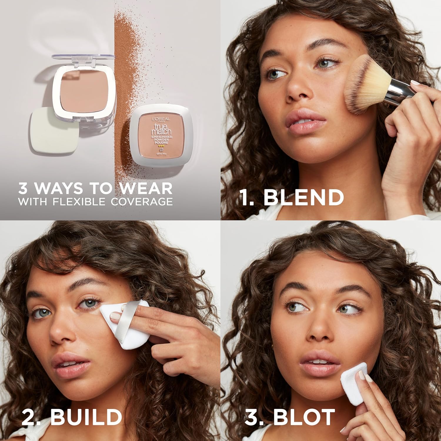 L'Oreal Paris True Match micro fine powder compact lower compartment with applicator sponge and mirror