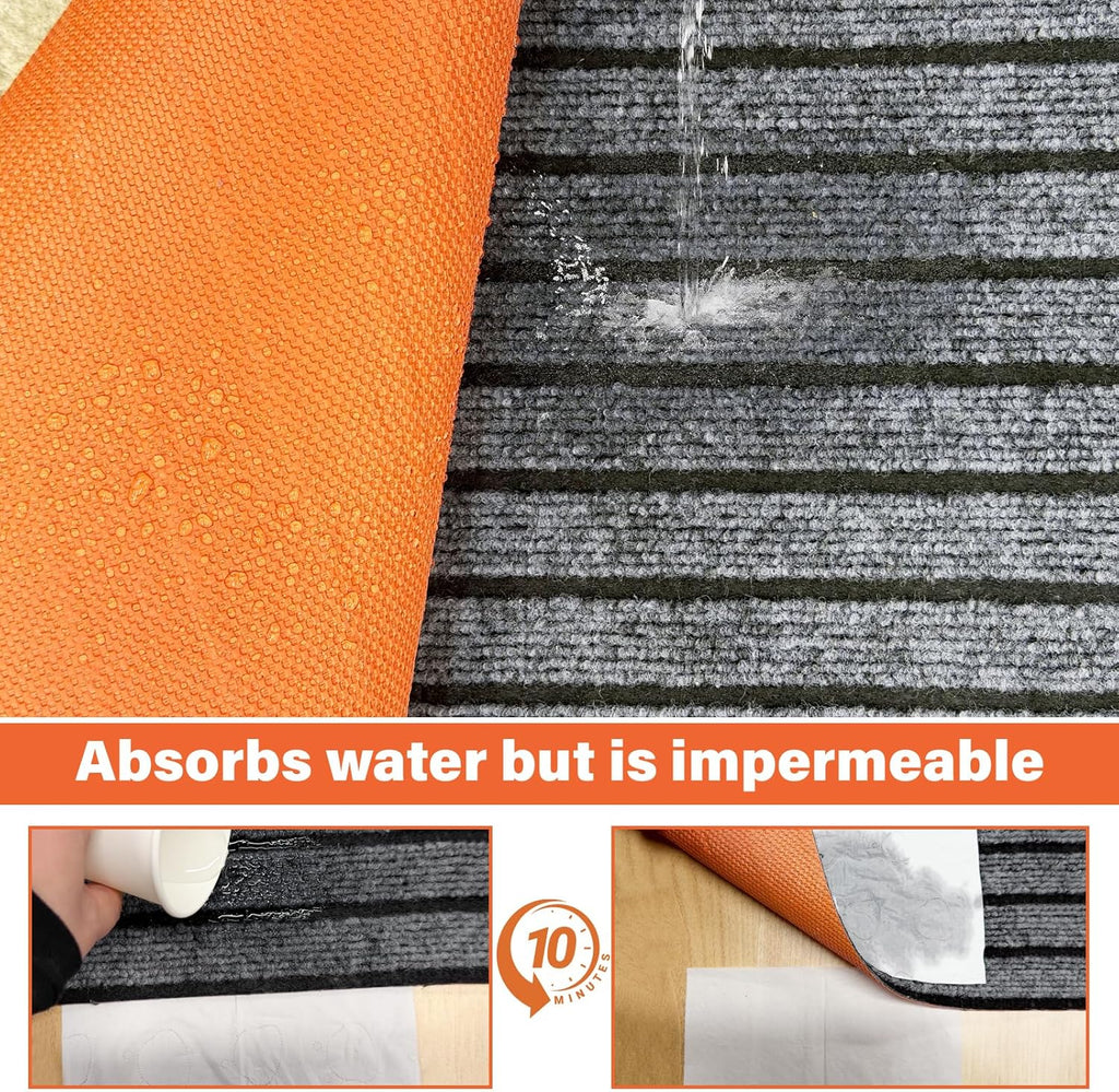 Varrisin pet floor protector demonstrating non-slip rubber backing