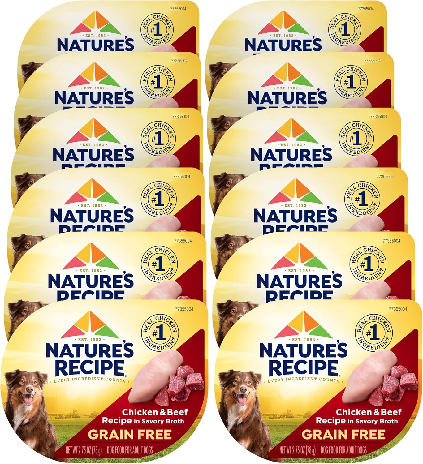 Nature's Recipe Grain Free Wet Dog Food Variety Pack, Chicken Recipes with Beef, Turkey & Lamb in Savory Broth, 2.75 oz. Cups (Pack of 12), 2 Count - Image 10