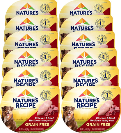 Nature's Recipe Grain Free Wet Dog Food Variety Pack, Chicken Recipes with Beef, Turkey & Lamb in Savory Broth, 2.75 oz. Cups (Pack of 12), 2 Count - Image 10