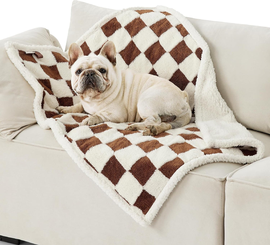 LE SURE Waterproof Puppy Blanket for Small Dogs - Washable Double Sided Dog Blankets with Warm Jacquard Shag and Soft Sherpa Fleece, Pet Cat Blanket for Couch Protection, 3D Textured Cloud, Blue - Image 15
