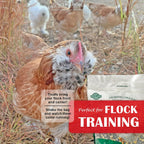 Back of Pecking Order mealworm and sunflower poultry feed bag with nutritional facts
