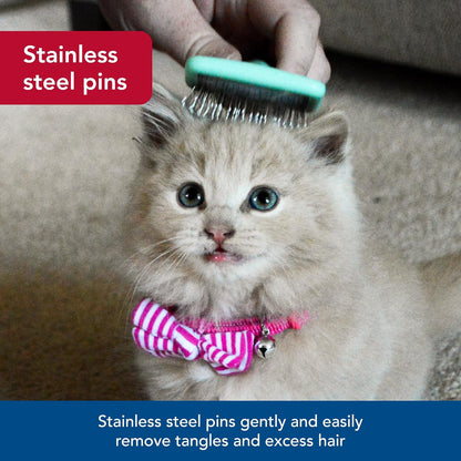 Side profile of Coastal Pet wire pin slicker brush for kitten shedding control