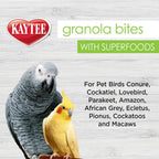 Nutritious superfood ingredients visible in Kaytee Granola Bites
