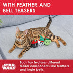 Stormtrooper holiday plush cat toy close up view highlighting soft textured fabric
