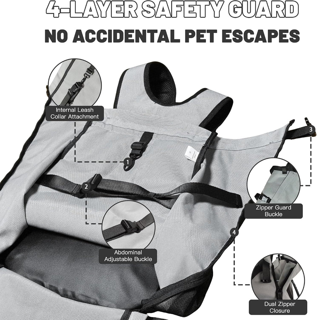 TOPDADA medium dog backpack carrier with patented humerus holes for comfortable leg movement