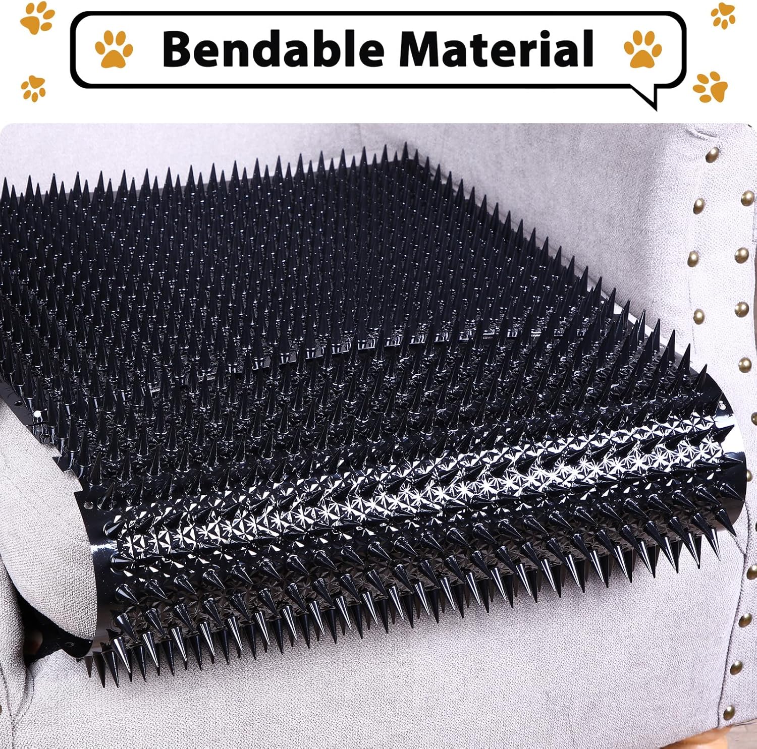 Cat repellent mat being cut to size