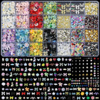 OPMADM 9000 pieces 3D nail charms front view organizer box