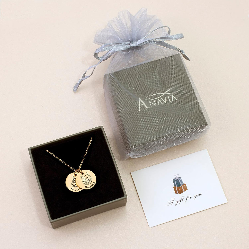 Anavia memorial pet jewelry packaging and pendant