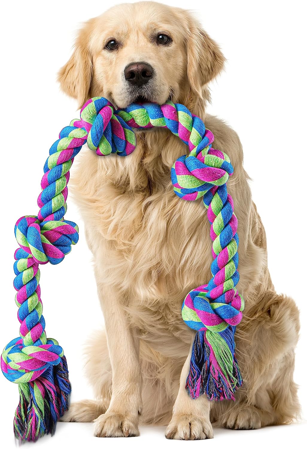 Aitmexcn cotton pet toy showcasing the premium water washed fabric strands for enhanced oral safety.