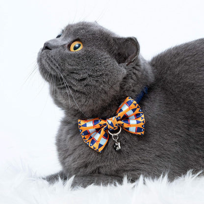 Side profile of Blueberry Pet collar showing bell and hardware