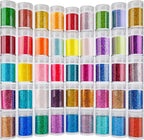 Linwulte Ultra Fine Glitter 45 Colors Set front view displaying all jars