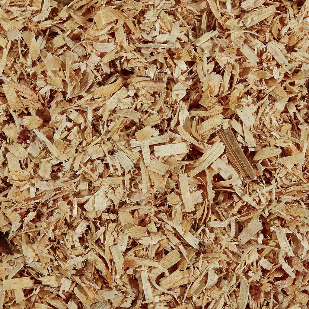 Close up of kiln dried wood shavings texture