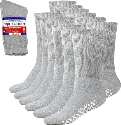 Debra Weitzner Non-Binding Diabetic Socks front view showing grey cotton texture.