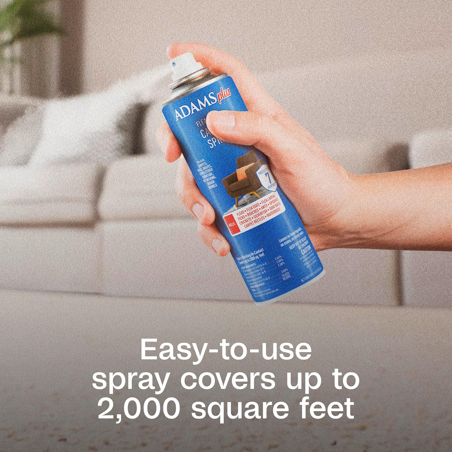 Instructions for using Adams Plus Flea and Tick spray