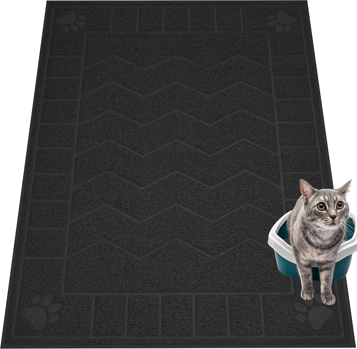 Cat Litter Box Mat, 35" x 24" Large Kitty Litter Trapping Mat Keep Floor Clean, Litter Box Mat Scatter Control, Waterproof, Easy to Clean, Durable Large Size Litter Mats for Floor - Image 15