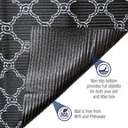 Fresh Kitty black and white quatrefoil litter box mat texture