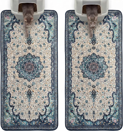Hompet Cat Litter Mat 2 Pack, 18x28 Machine Washable Trapping Mats for Cats, Super Absorbent & Urine-Proof Cat Litter Box Mat for Floor, Waterproof & Non Slip Kitty Litter Rug - Image 12