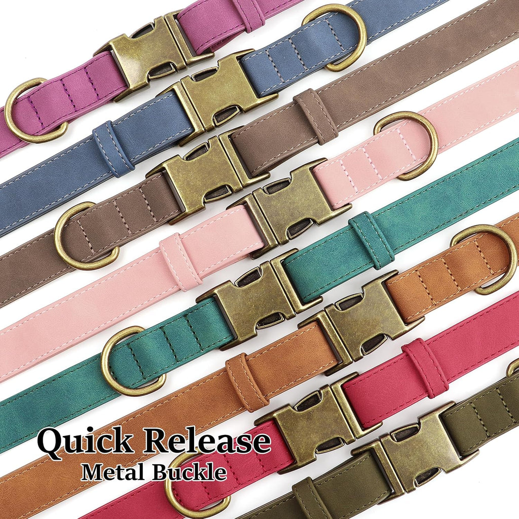 Close up of soft PU leather texture on dog collar