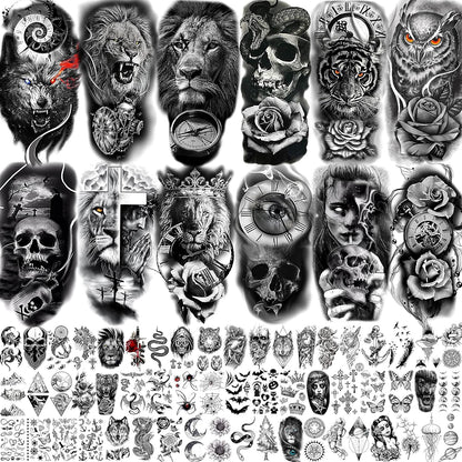 Coktak 68 sheets large half arm sleeve temporary tattoos front view
