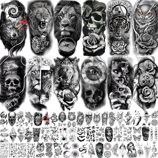 Coktak 68 sheets large half arm sleeve temporary tattoos front view