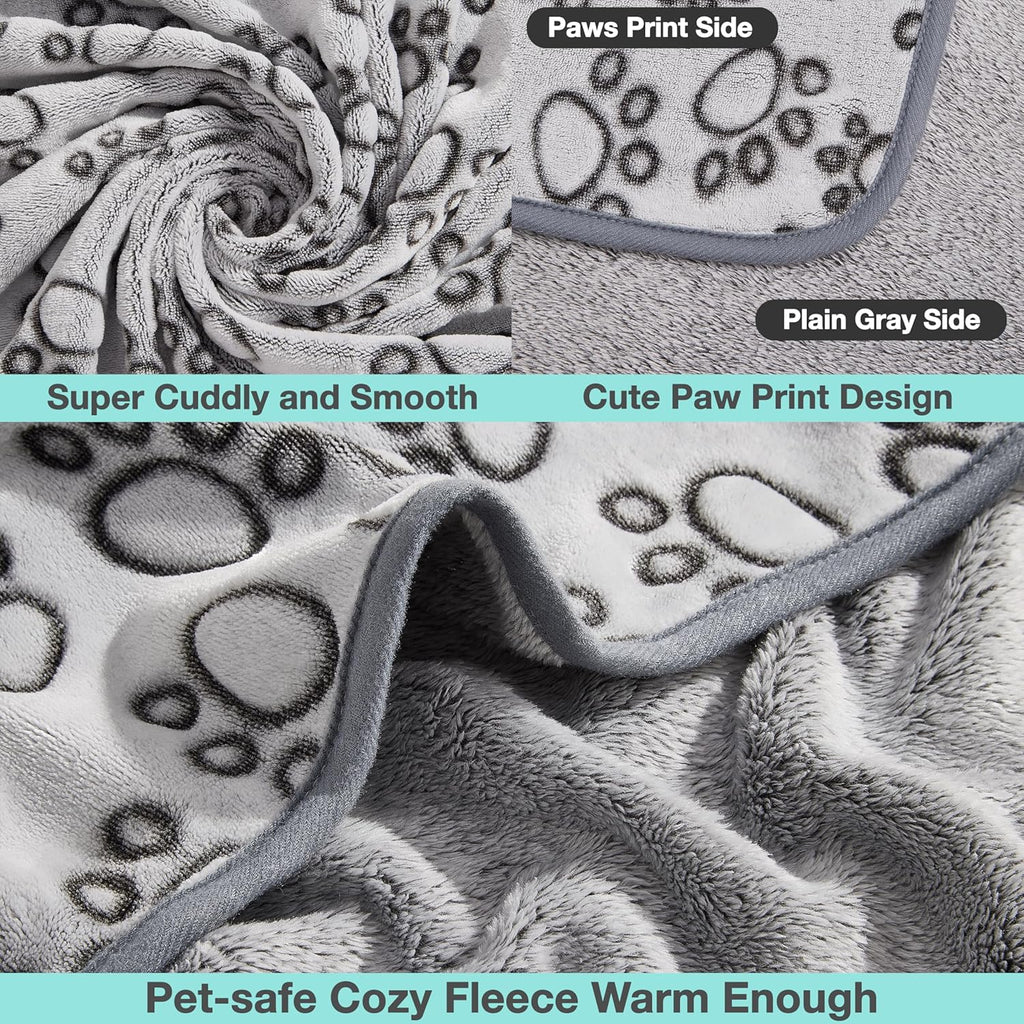 Cozy puppy fleece blanket being folded for outdoor travel and camping