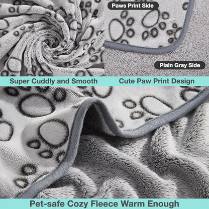 Stuffed small pet blanket spread across a sofa to show furniture protection capability.