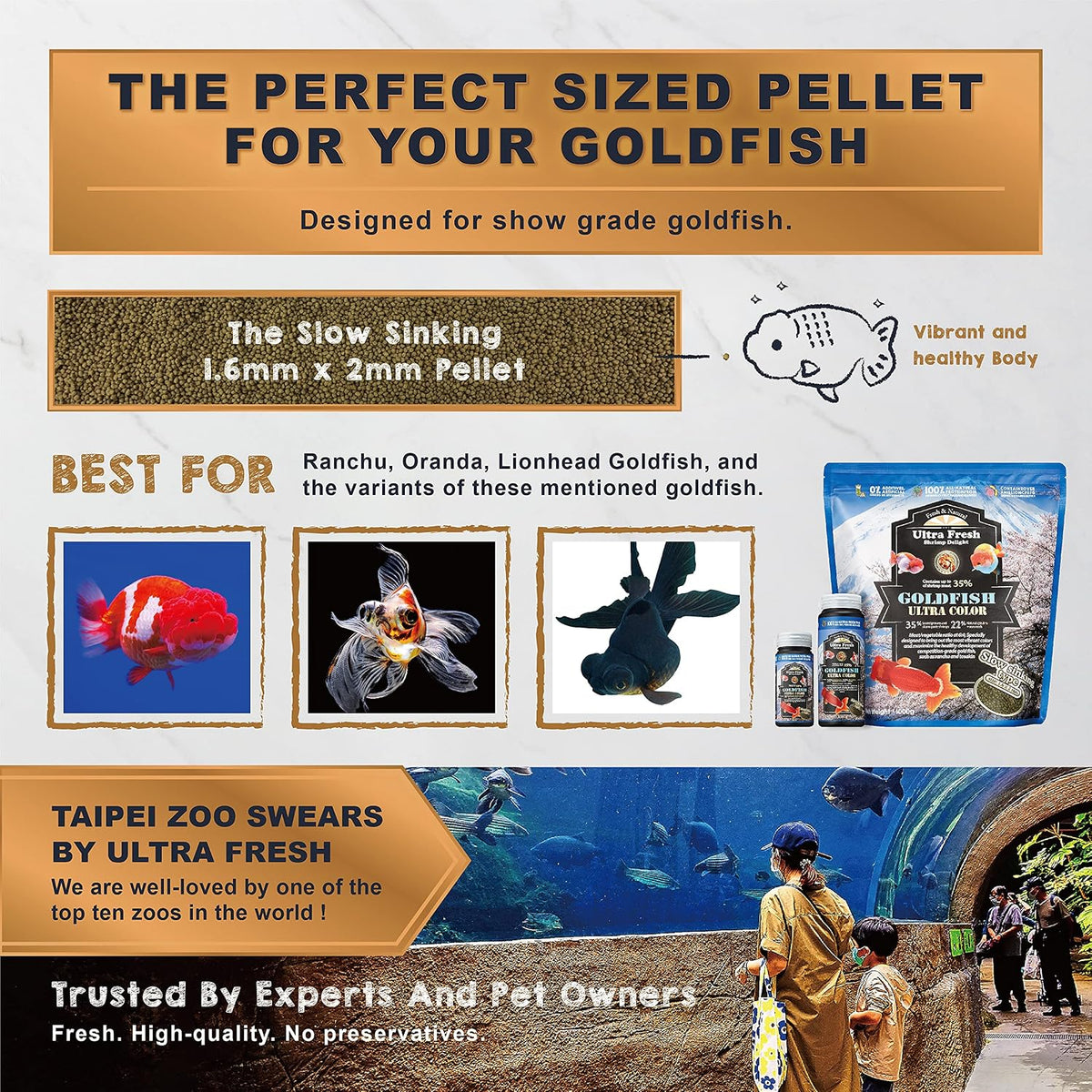 Ultra Fresh Sinking Goldfish Food Ultra Color front view package