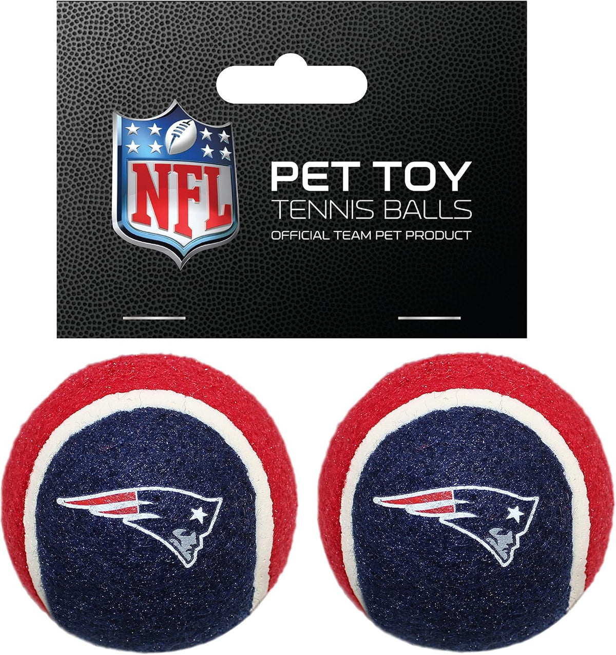 Pets First NFL team tennis balls two piece set packaging