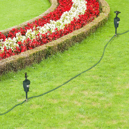 Hoont Cobra battery operated pest repeller connected to standard garden hose