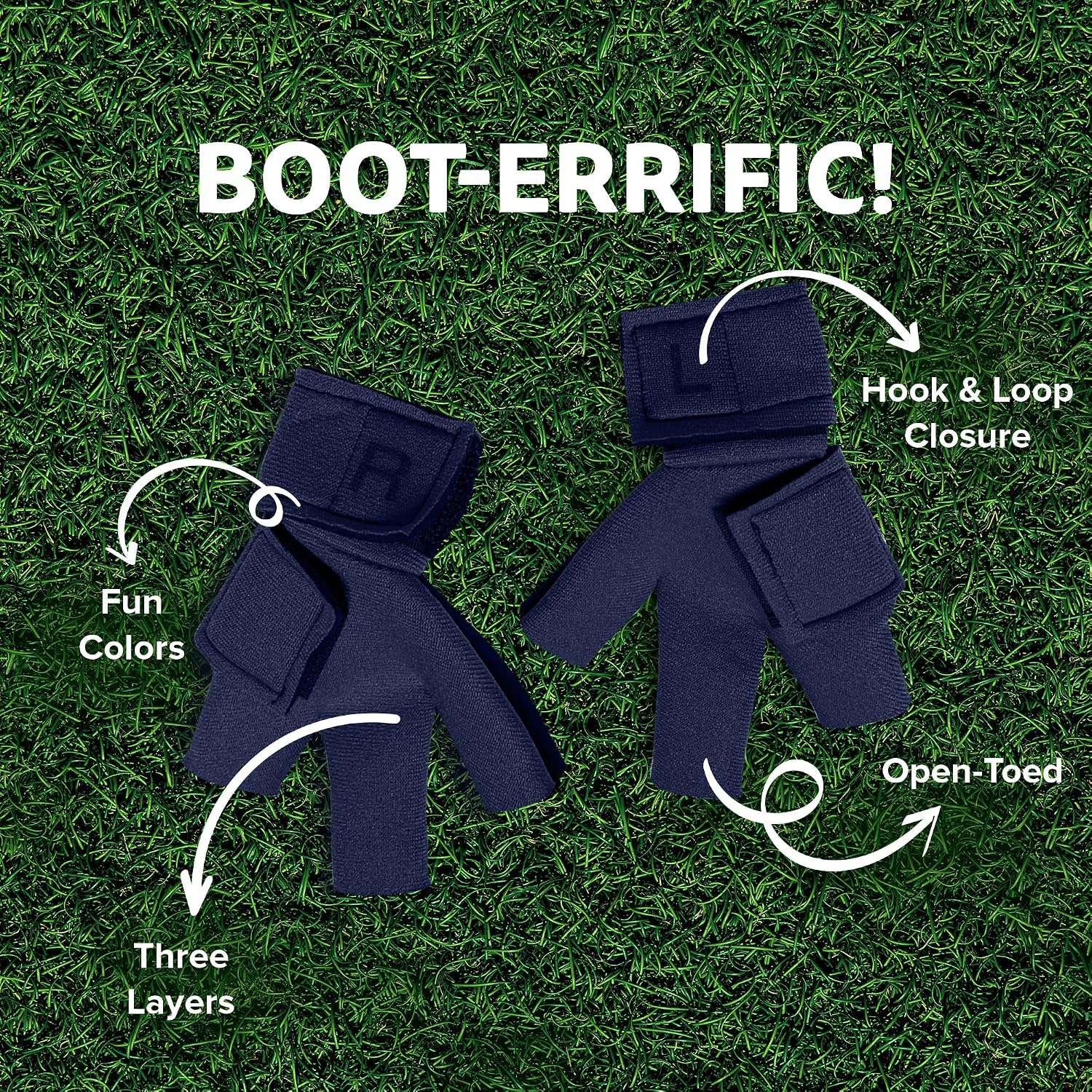 Standard size bird shoes showing left and right ergonomic shapes