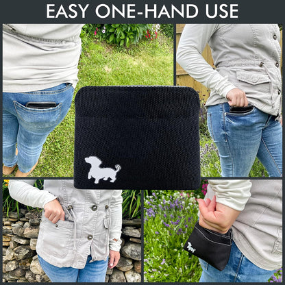Swaggly self closing magnetic dog training pouch black color