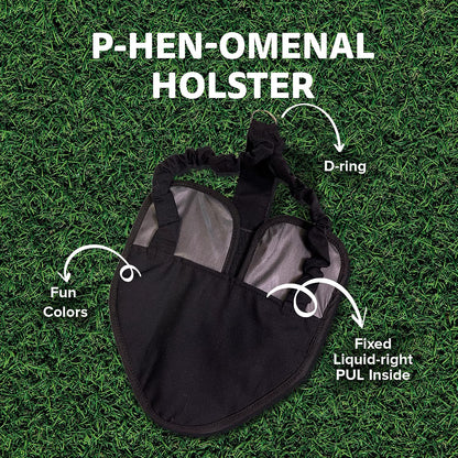 Hen Holster chicken harness showing leak proof sewn in liner