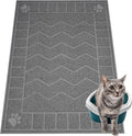 Motsamla cat litter mat front view showcasing the durable grey PVC mesh design for floor protection