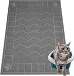 Motsamla cat litter mat front view showcasing the durable grey PVC mesh design for floor protection