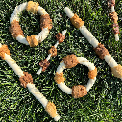 Natural beef hide dog chews healthy dental treat