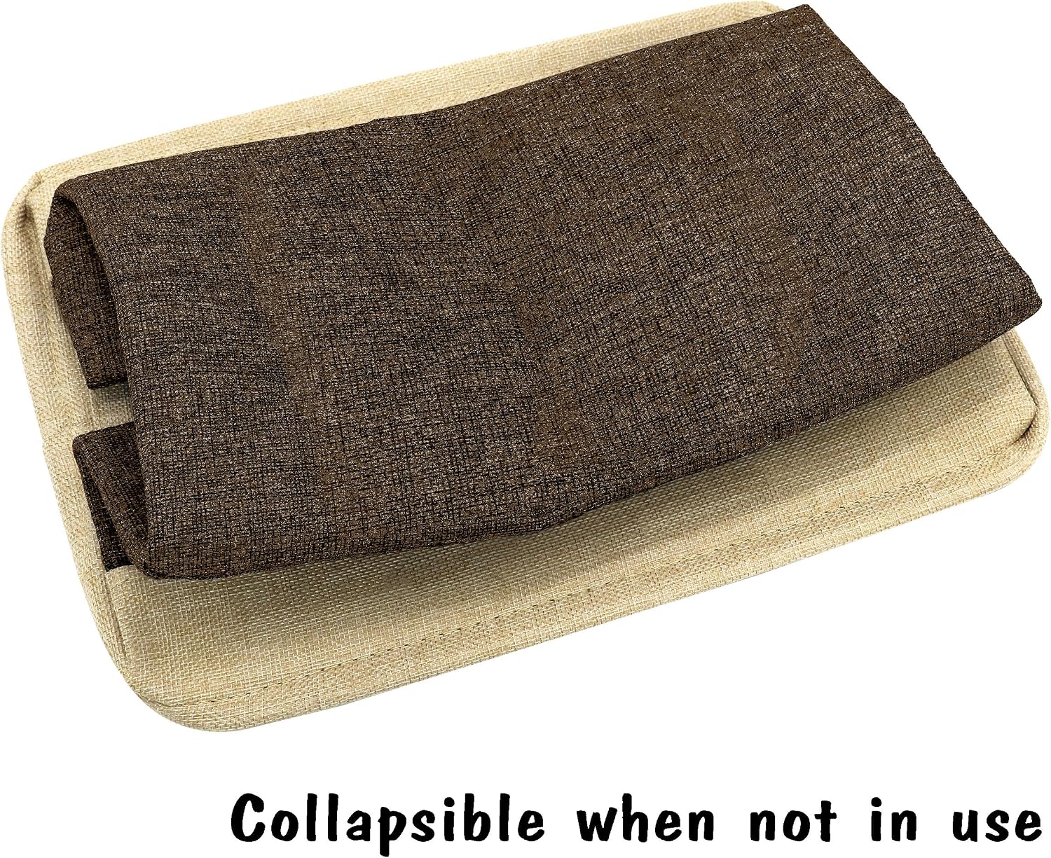 PET ARTIST Dog Toy Basket, Collapsible Dog Toy Bin Box with Comfortable Handles, Large Pet Toy Storage Basket Organizer for Accessories, Toys,Coat & Clothing,Blanket Leash (Brown, M:15"x11"x9") - Image 9