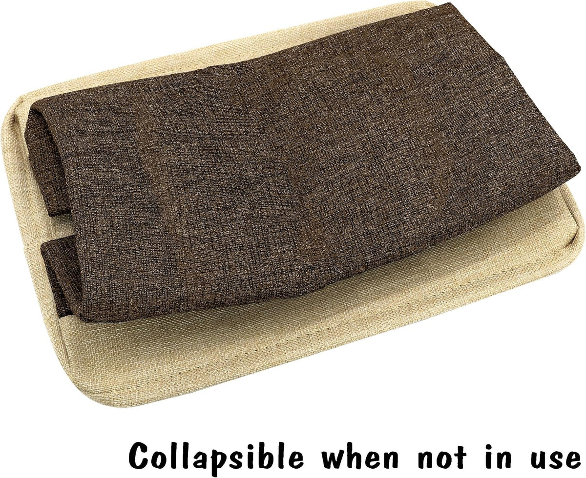 PET ARTIST Dog Toy Basket, Collapsible Dog Toy Bin Box with Comfortable Handles, Large Pet Toy Storage Basket Organizer for Accessories, Toys,Coat & Clothing,Blanket Leash (Brown, M:15"x11"x9") - Image 9