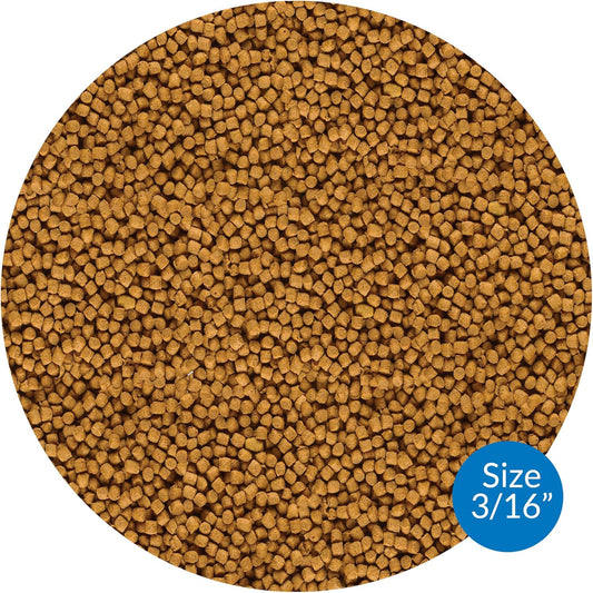 Close up of API pond fish food floating pellets