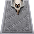 Smiry Cat Litter Box Mat front view showing grey textured mesh design