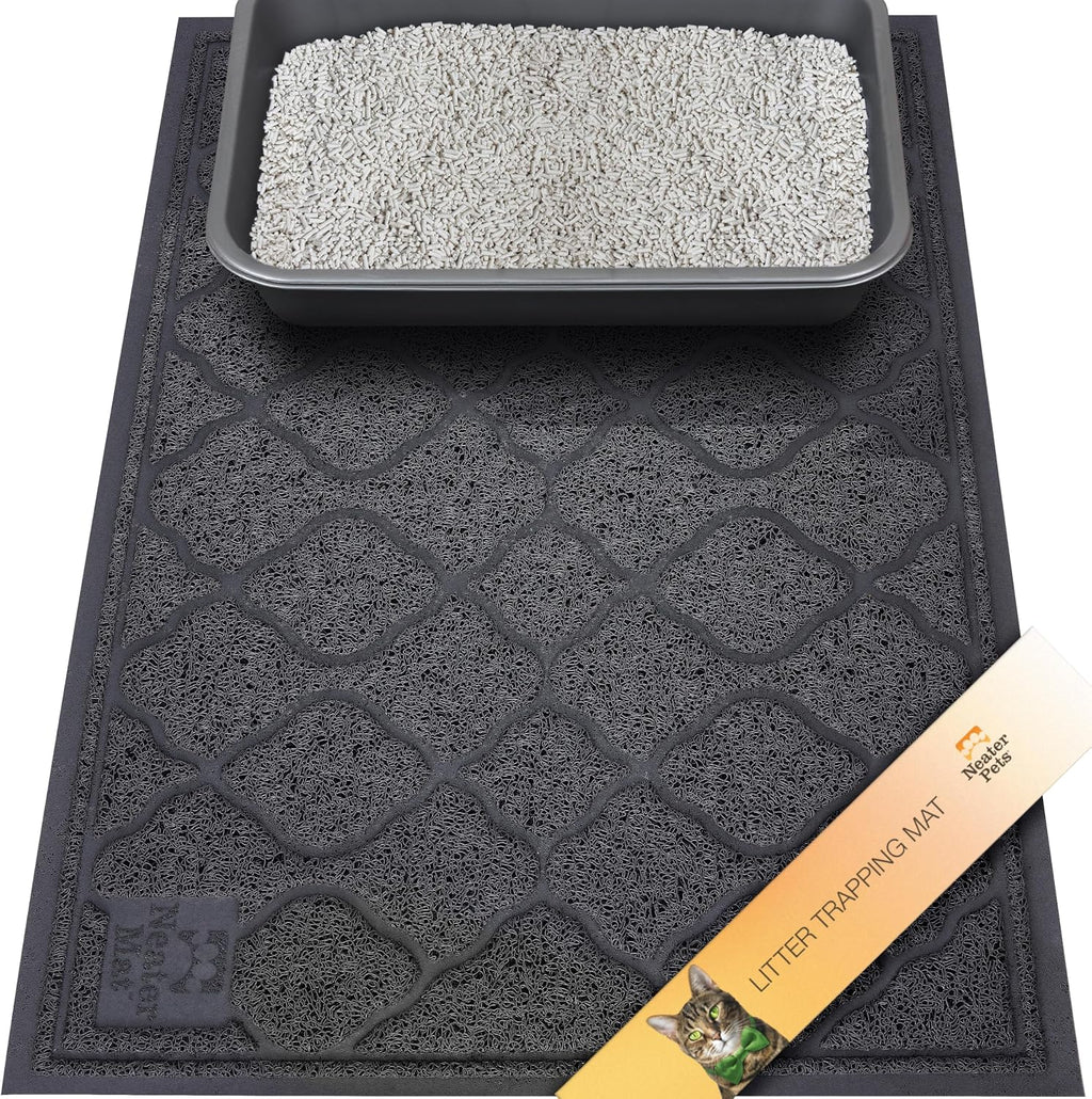 Neater Pets Neater Mat Cat Litter Mat, Thick & Durable Cat Mat for Litter Box, Trapper Pad Catches Mess to Protect Indoor Floors, Soft on Kitty Paws, Anti-Skid Grip Backing, Easy to Clean, Grey - Image 14