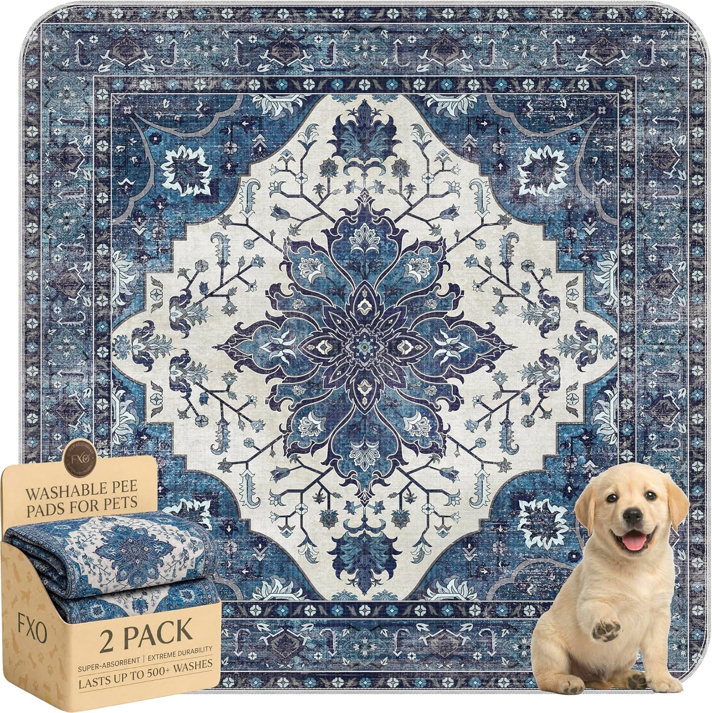 Comparison of FXO washable pad on hardwood floor surface