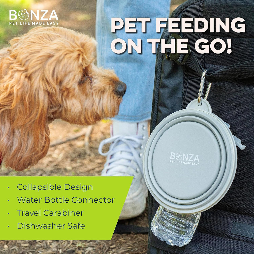 Bonza collapsible dog bowl folded flat for travel