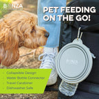 Bonza collapsible dog bowl folded flat for travel