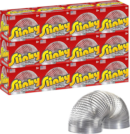 Slinky Just Play Classic Metal Toy 12 Pack front view packaging