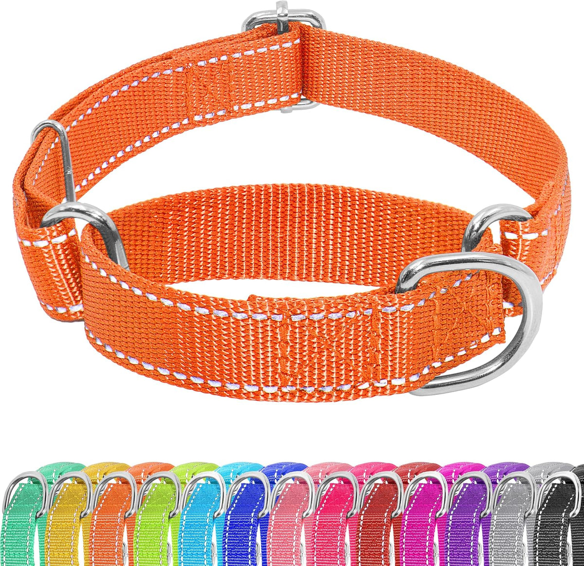 Seyezo Martingale Dog Collar - Adjustable No Buckle, Reflective Heavy Duty Nylon No Pull Collar for Small to Large Dogs, XS, Green - Image 9