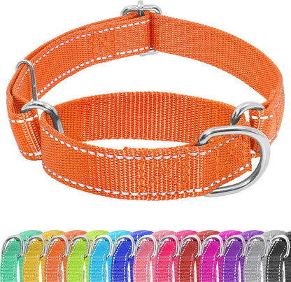 Seyezo Martingale Dog Collar - Adjustable No Buckle, Reflective Heavy Duty Nylon No Pull Collar for Small to Large Dogs, XS, Green - Image 9