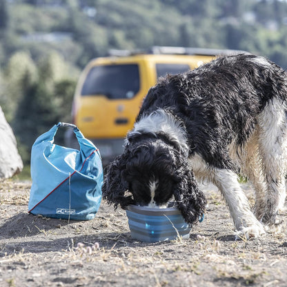 Bottom stash pocket of Kurgo portable dog food bag
