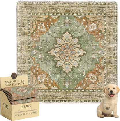 Washable dog pad folded for travel and storage
